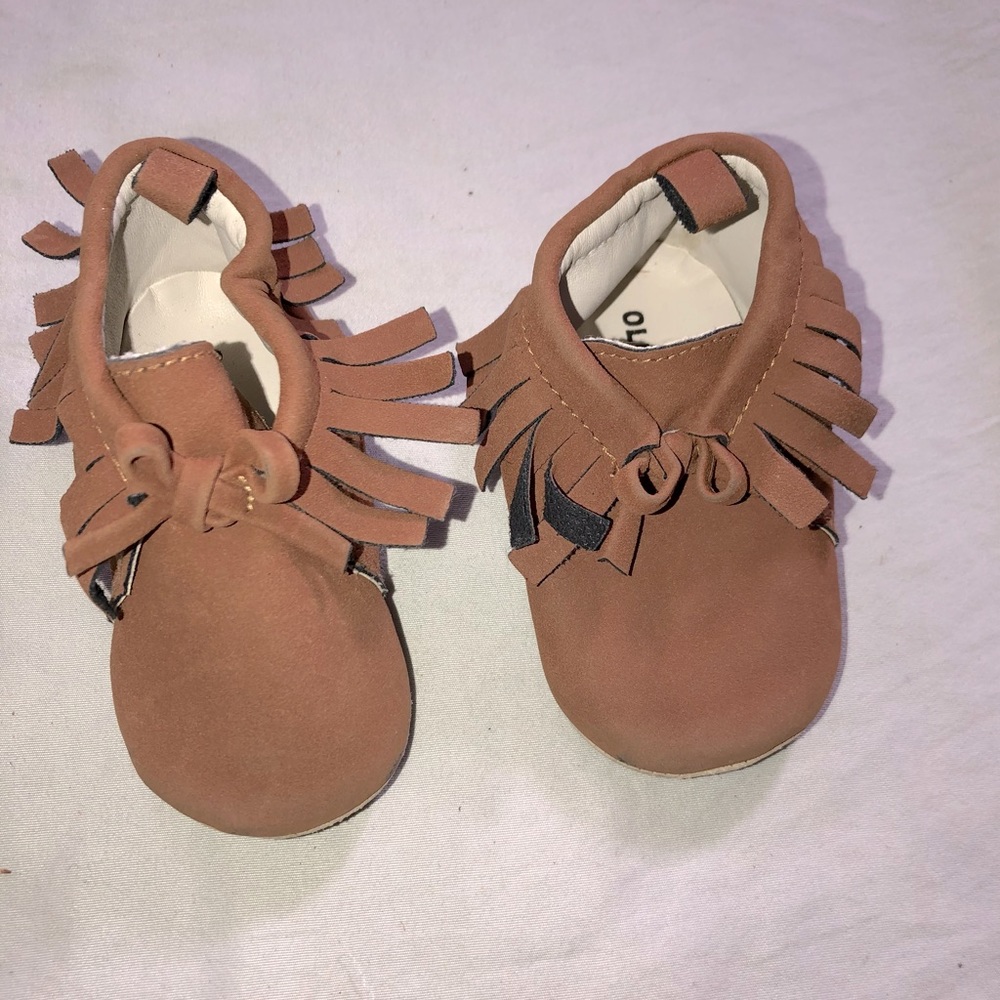 Brown baby moccasins